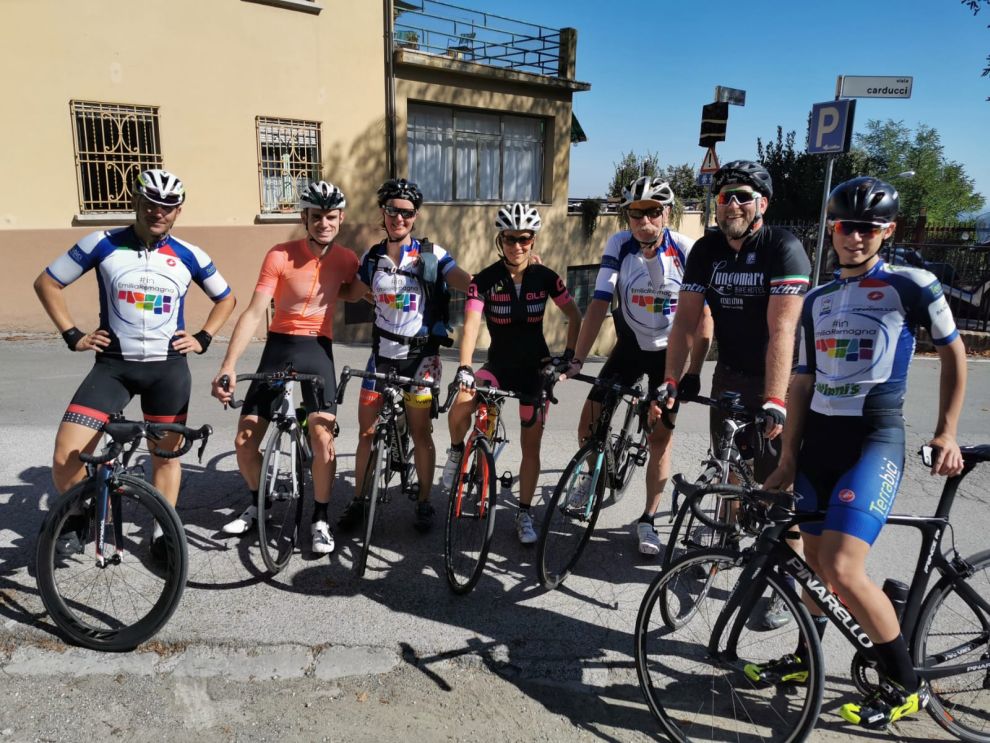 von l. nach r.: Alessandro Malaguti, Cameron J., Moni E., Mirjam M., Rudi H., Frank E., Riccardo S.